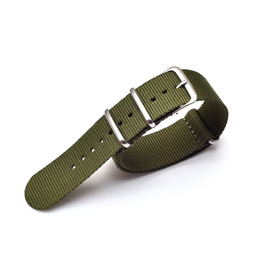 CORREA DE NYLON VERDE MILITAR 18 mm