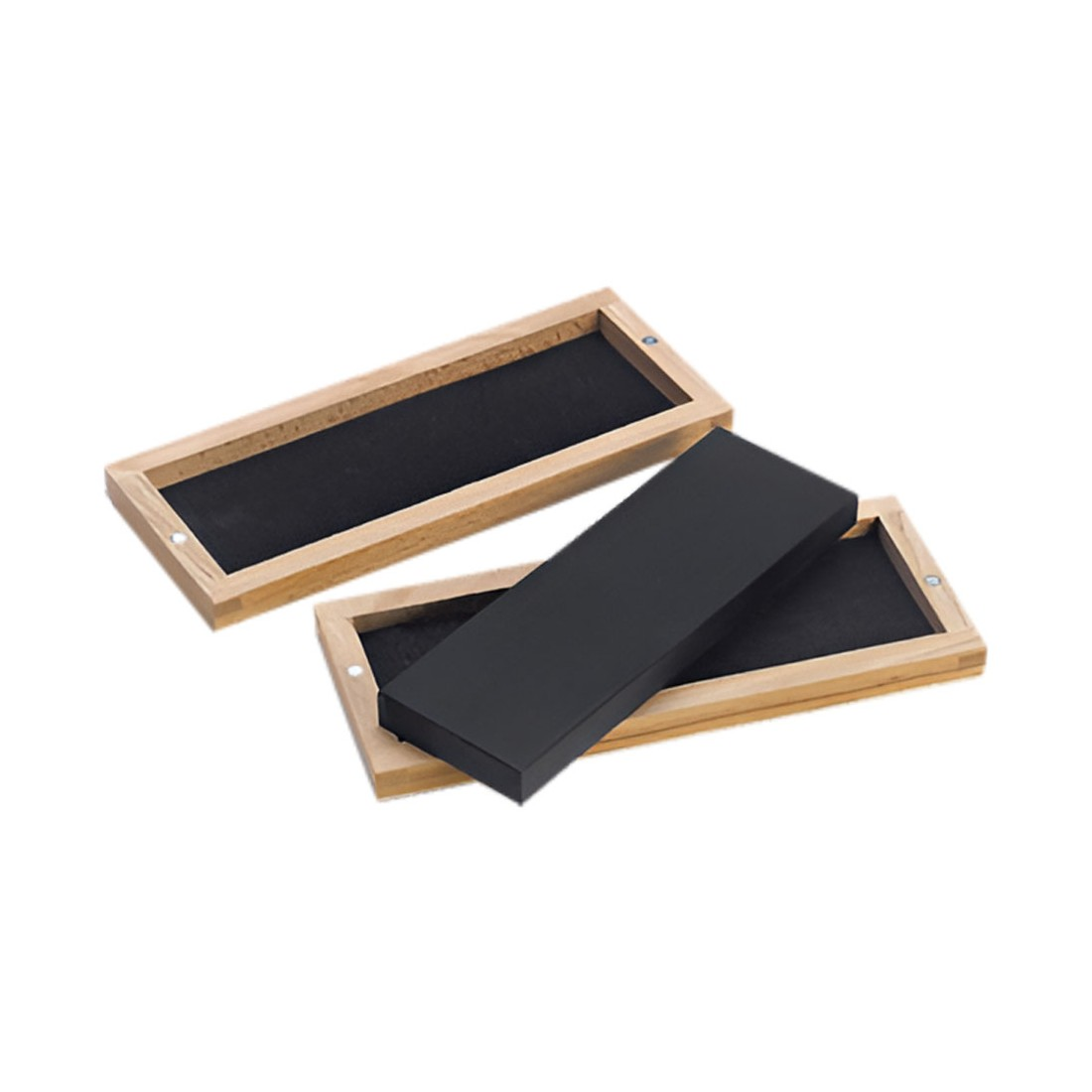 PIEDRA DE TOQUE  NATURAL PARA METALES EN ESTUCHE DE MADERA  150 X 50 X 13 mm