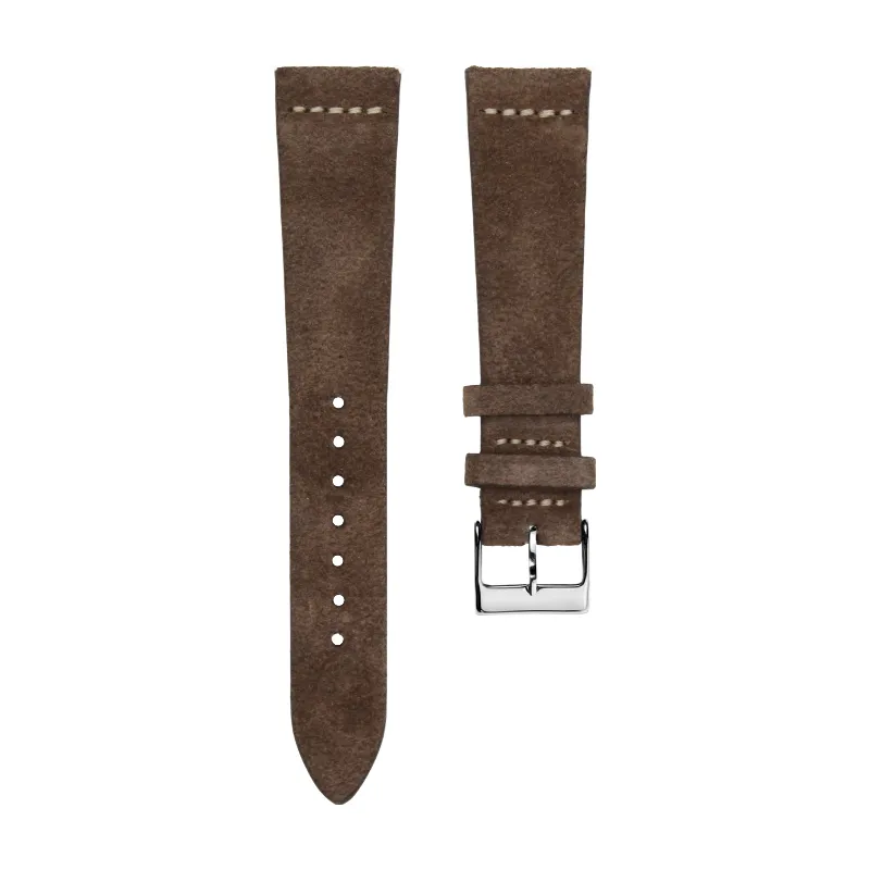 CORREA PLANA SUEDE MARRON OSCURO 22 mm