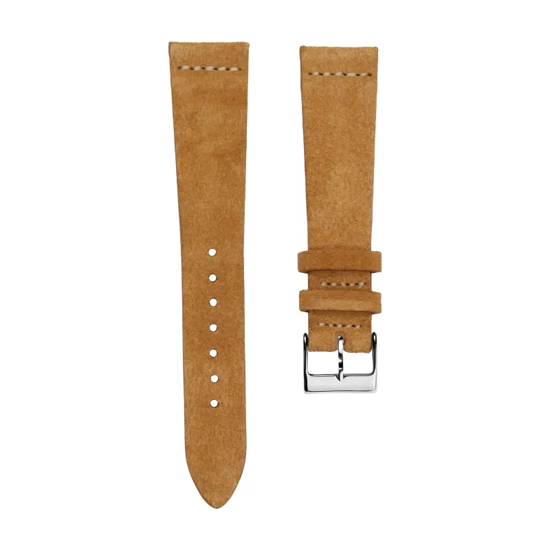 CORREA PLANA SUEDE MARRON CLARO 26 mm