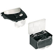 LUPA BINOCULAR  CON LUZ FRONTAL Y JUEGO DE LENTES